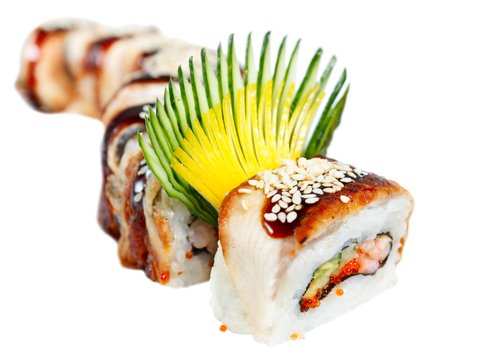 🐉 Dragon roll sushi recept