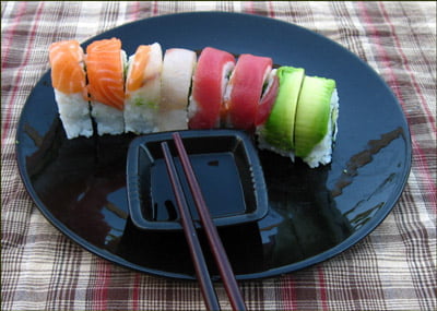 Regenboog sushi recept