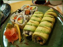 Groene rol (Veganistische sushi)